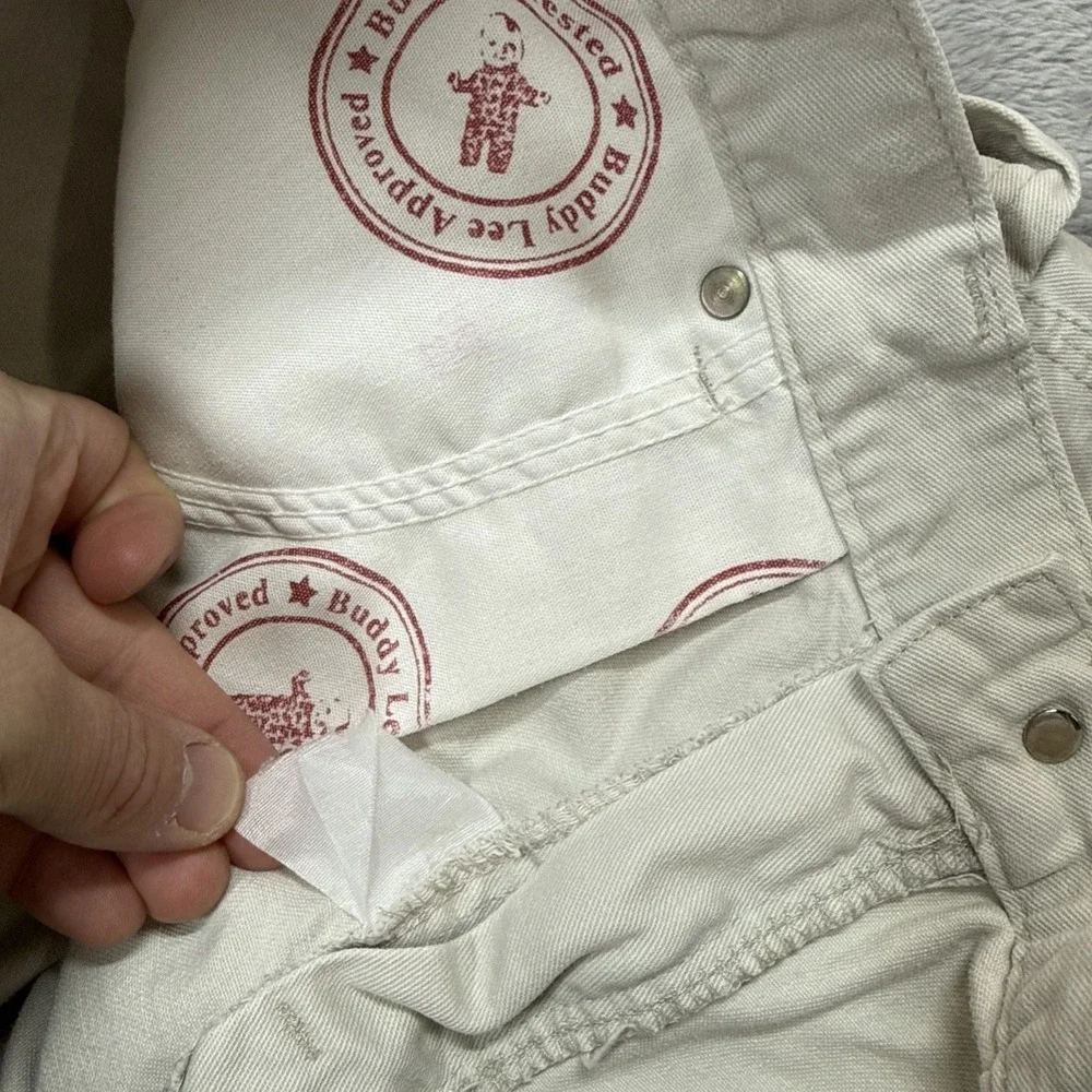 Vintage Lee Dungaree Carpenter Pants 34x29 Beige Workwear Baggy Skater USA